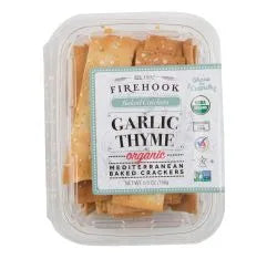 Firehook Garlic Thyme Organic Mediterranean Crackers