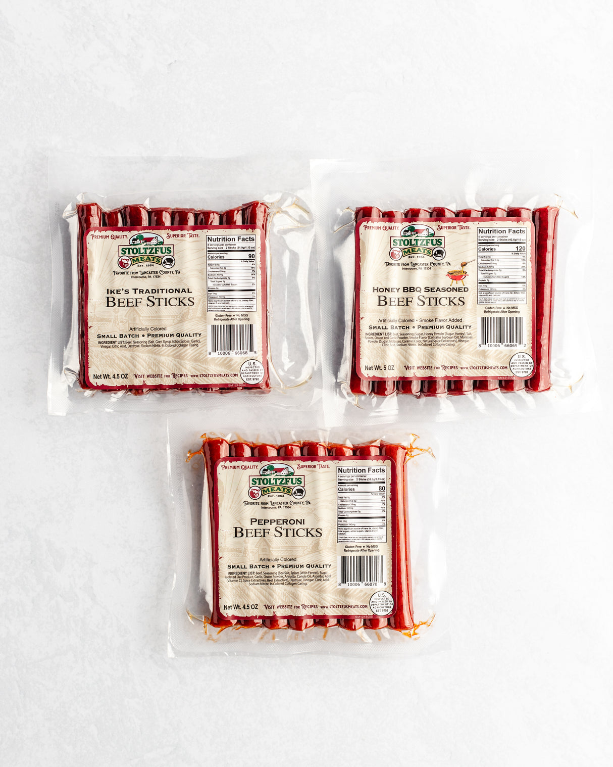 Stoltzfus Meats 3 pack Snack Stick Sampler