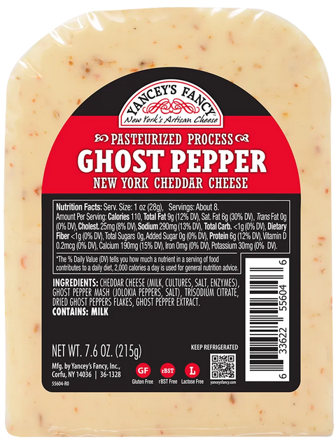 Yancey's Fancy Ghost Pepper Cheddar Wedge