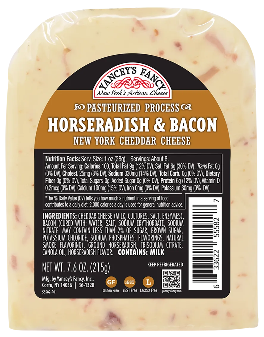 Yancey's Fancy Horseradish & Bacon Cheddar Wedge