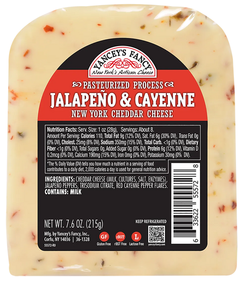 Yancey's Fancy Jalapeno & Cayenne Cheddar Wedge