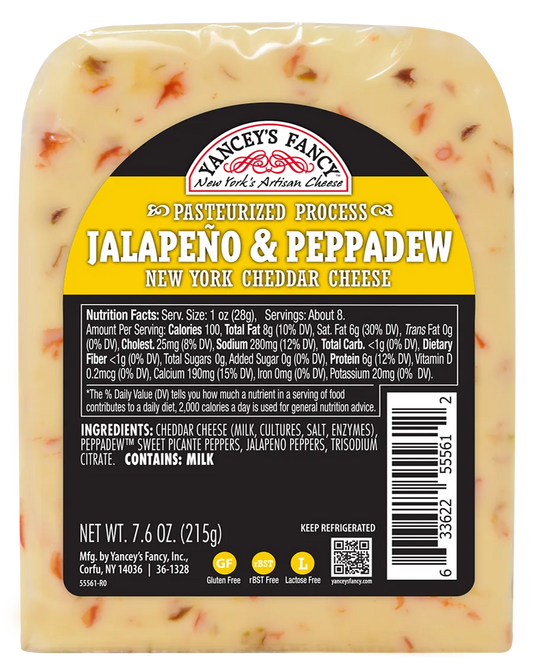 Yancey's Fancy Jalapeno & Peppadew Cheddar Wedge