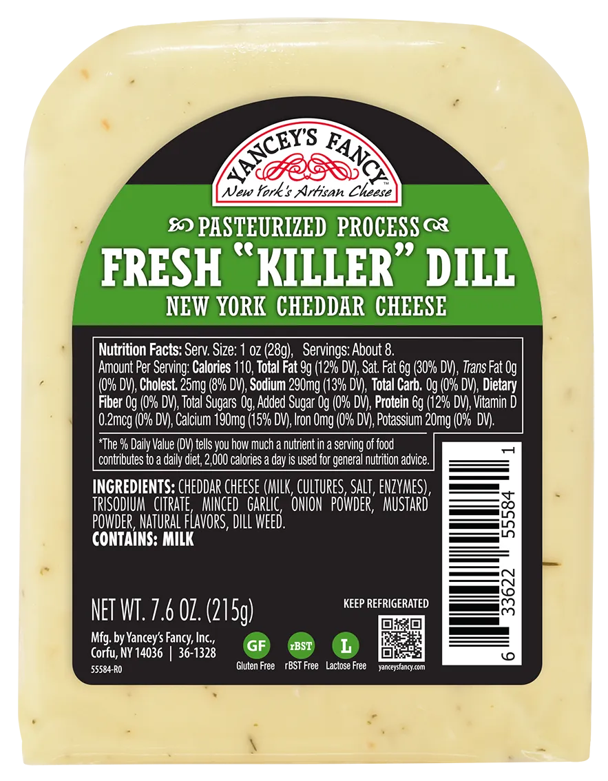 Yancey's Fancy Fresh "Killer" Dill Cheddar Wedge