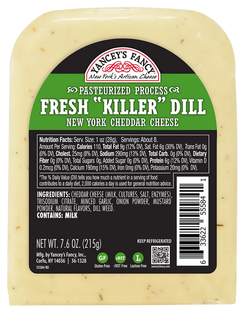 Yancey's Fancy Fresh "Killer" Dill Cheddar Wedge