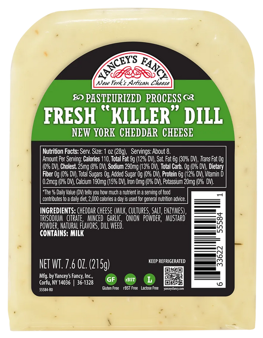 Yancey's Fancy Fresh "Killer" Dill Cheddar Wedge