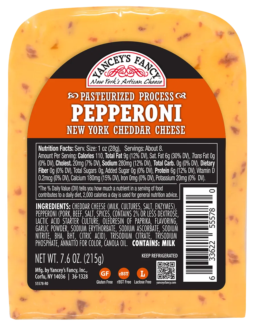 Yancey's Fancy Pepperoni Cheddar Wedge