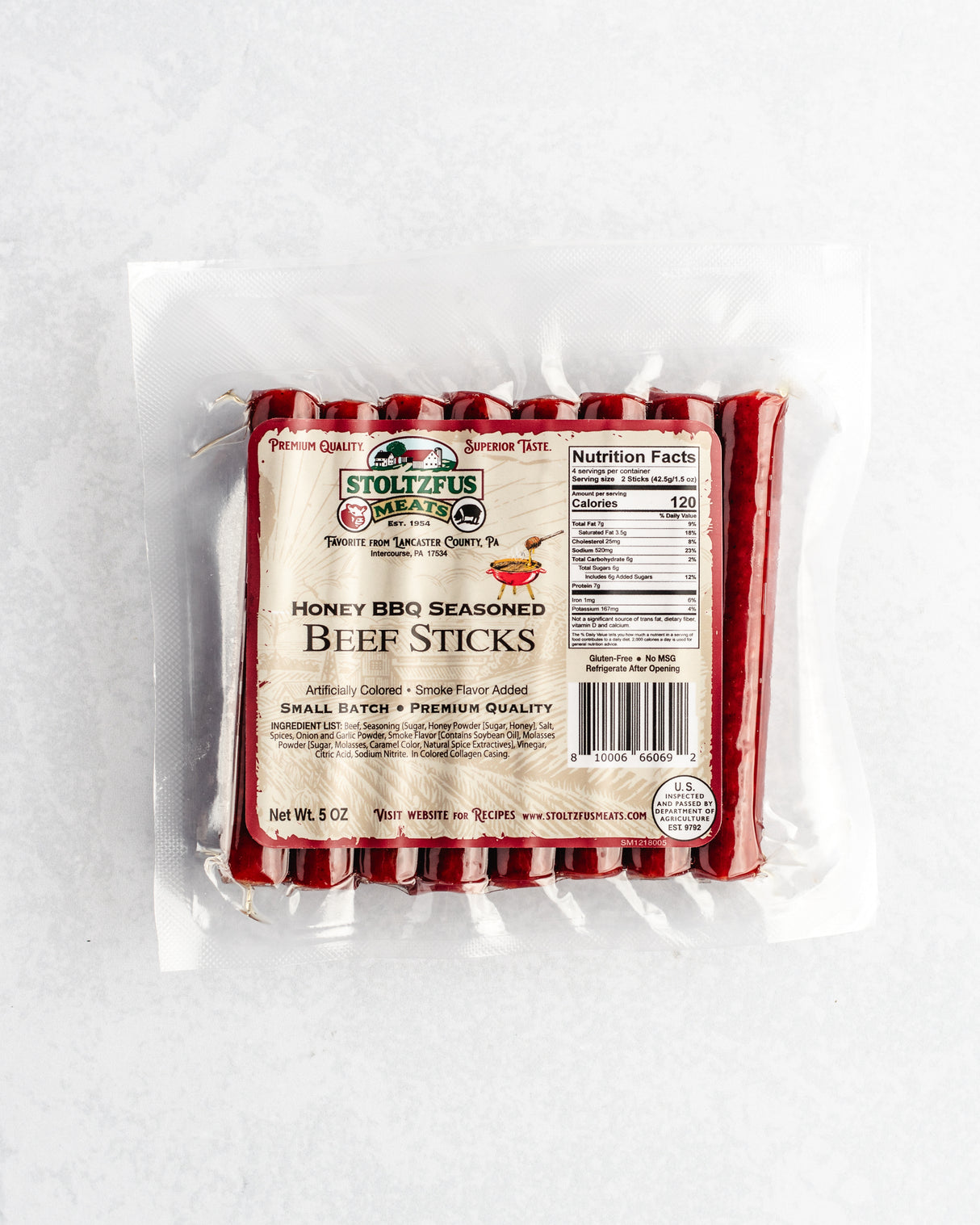 Stoltzfus Meats Honey BBQ Snack Sticks