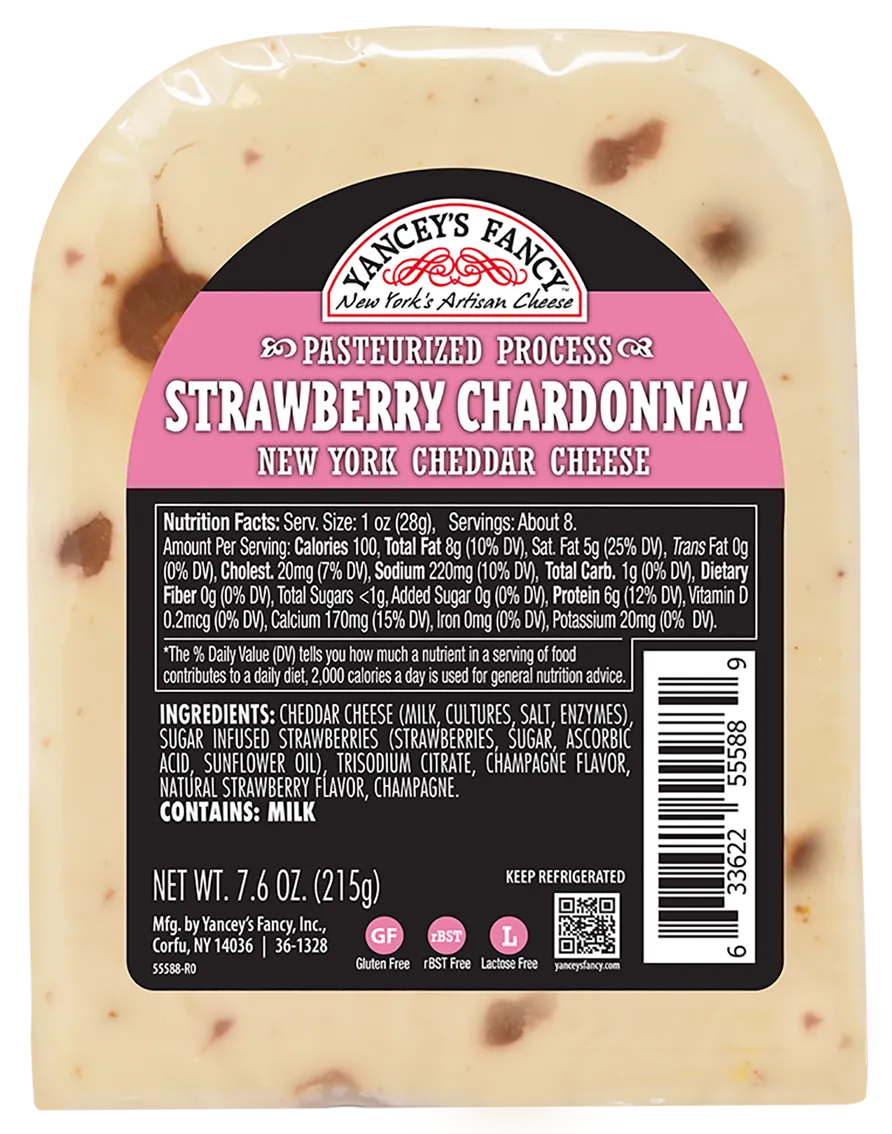 Yancey's Fancy Strawberry Chardonnay Cheddar Wedge