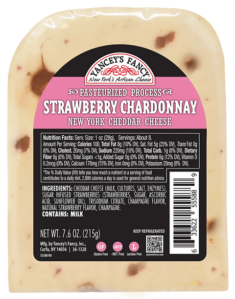 Yancey's Fancy Strawberry Chardonnay Cheddar Wedge