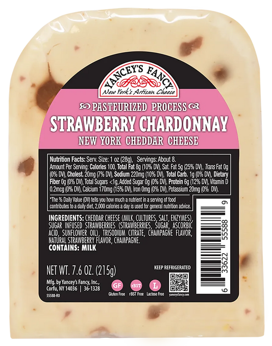 Yancey's Fancy Strawberry Chardonnay Cheddar Wedge