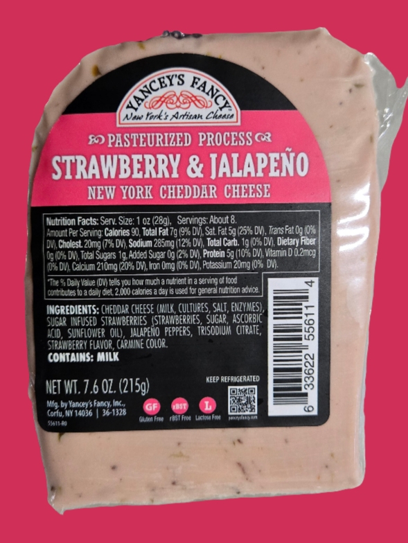 Yancey's Fancy Strawberry Jalapeno Cheddar Wedge